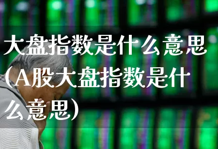 大盘指数是什么意思(A股大盘指数是什么意思)_https://www.ljyuan-tech.com_创业板_第1张