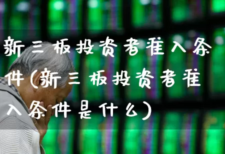 新三板投资者准入条件(新三板投资者准入条件是什么)_https://www.ljyuan-tech.com_深交所_第1张