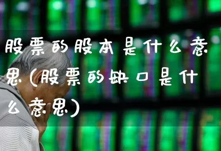 股票的股本是什么意思(股票的缺口是什么意思)_https://www.ljyuan-tech.com_科创板_第1张