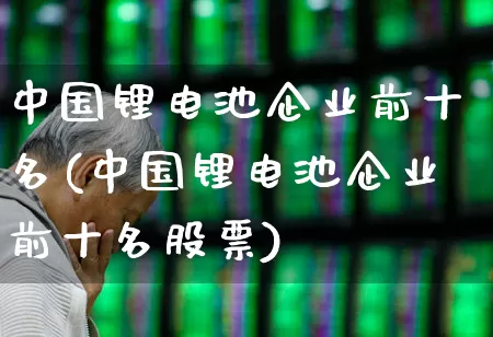 中国锂电池企业前十名(中国锂电池企业前十名股票)_https://www.ljyuan-tech.com_深交所_第1张