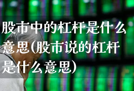 股市中的杠杆是什么意思(股市说的杠杆是什么意思)_https://www.ljyuan-tech.com_创业板_第1张