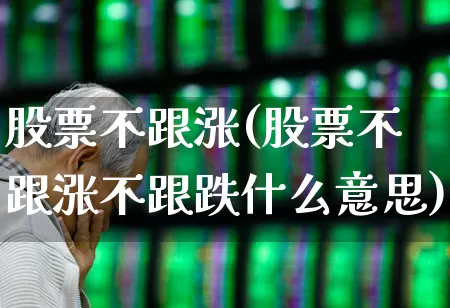 股票不跟涨(股票不跟涨不跟跌什么意思)_https://www.ljyuan-tech.com_上交所_第1张