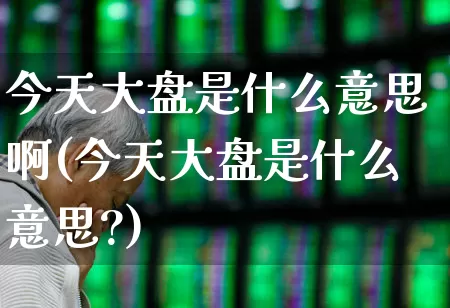 今天大盘是什么意思啊(今天大盘是什么意思?)_https://www.ljyuan-tech.com_北交所_第1张