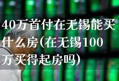 40万首付在无锡能买什么房(在无锡100万买得起房吗)_https://www.ljyuan-tech.com_科创板_第1张